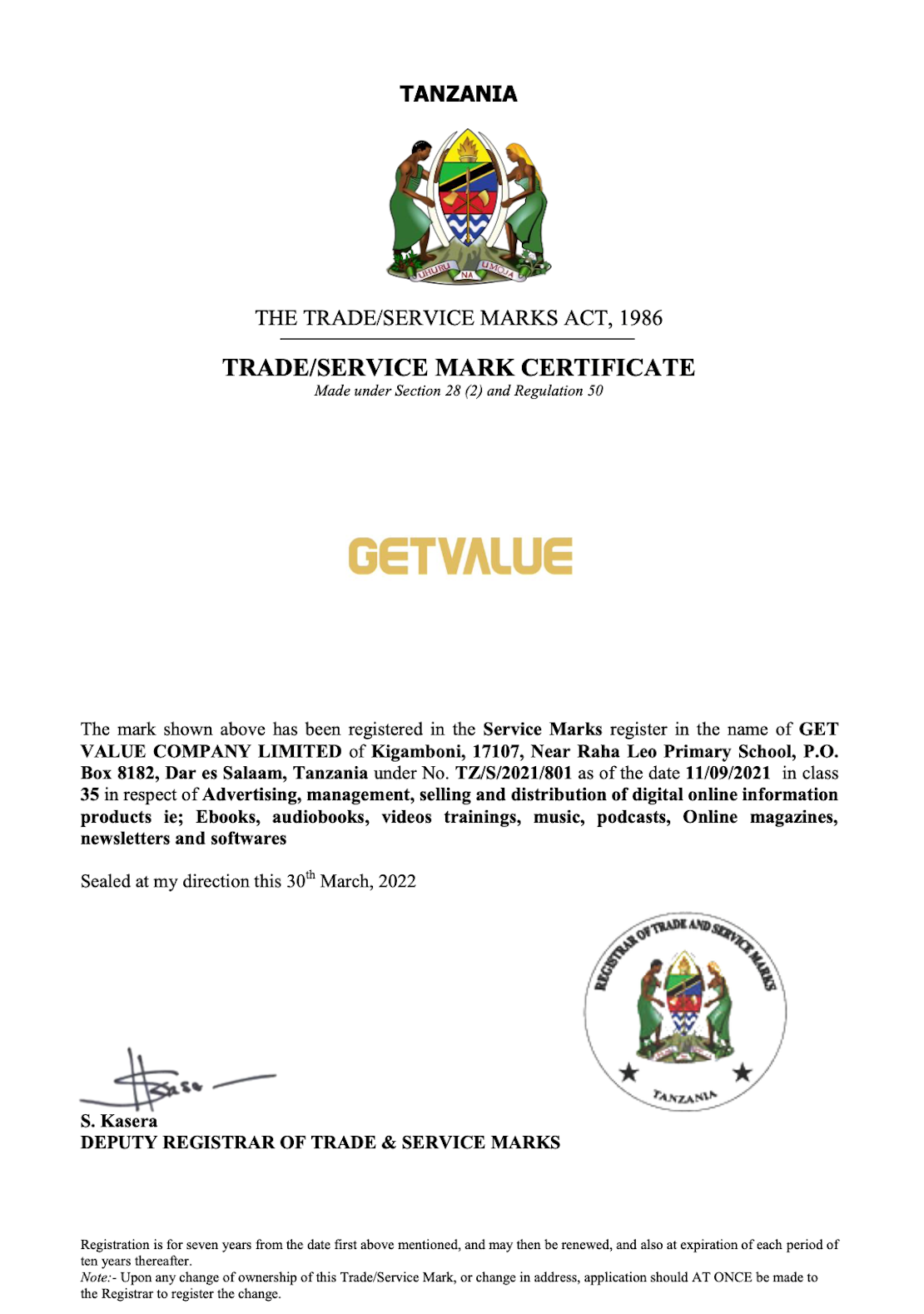 GETVALUE-Trademark
