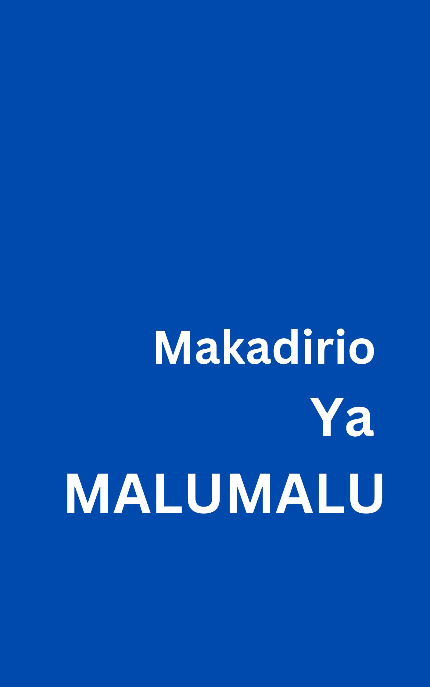 Makadirio Ya Malumalu